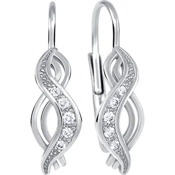 Náušnice Soliter Slušivé stříbrné náušnice s krystaly 436 001 00391 04 + 2 měsíce na vrácení zboží