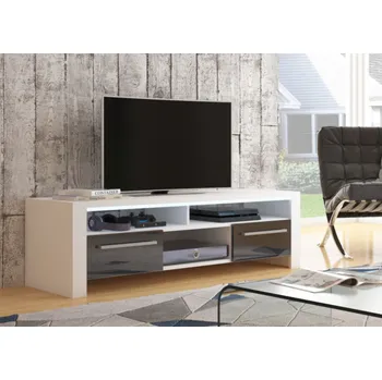 Televizní stolek WIP TV stolek ROCKY Barva: Bílá / černý lesk