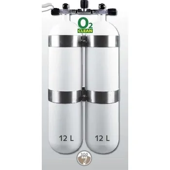 Lahev "dvojče" 2 x 12 L 300 bar s manifoldem a obručemi, Eurocylinder