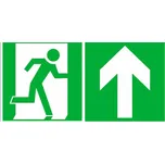 Tabulka – Nouzový východ vpravo, šipka nahoru, 40 × 20 cm