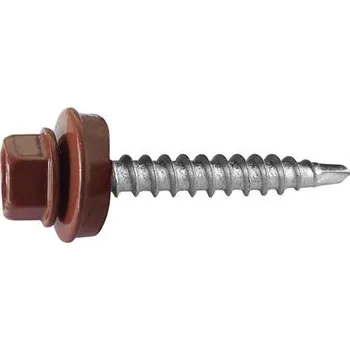 Vrut Vrut farmářský samovrtný s podložkou 4,8x35 hnědý 8019 - 250ks