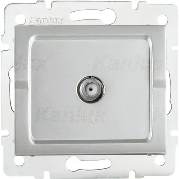 Elektrická zásuvka KANLUX LOGI anténní zásuvka typu F - stříbrná