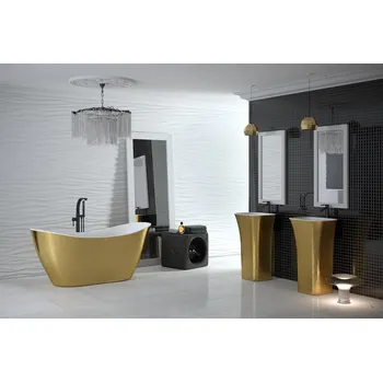 Vana BESCO Volně stojící vana VIYA Glam - zlatá Rozměr vany - 160 × 70 cm VANAND16GLAM01