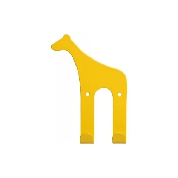 Věšák Kovový háček na stěnu Giraffe Yellow