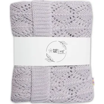 Dětská deka Baby Nellys Love háčkovaná deka 75 x 95 cm, šedá