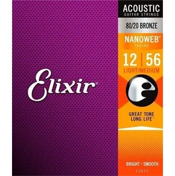 Struna pro kytaru a smyčcový nástroj Elixír ELIXIR Nanoweb 80/20 Bronze Light-Medium 11077