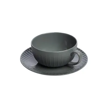 Porcelánový šálek s podšálkem Vintage Grey 250 ml