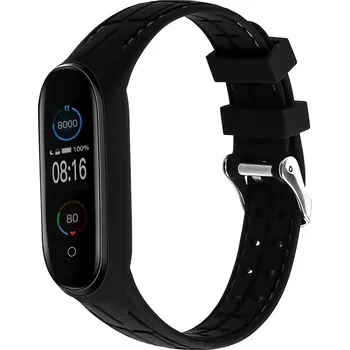 Sportovní měřič Xiaomi Mi Band 5/6 náhradní texturovaný náramek Vzor: Armory, Barva: Černá MBSCz-5TA07