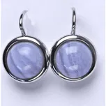Zlaté náušnice, bílé i žluté zlato , přírodní kámen Chalcedon 10 mm - NK 1452 (chalcedon 10 mm)