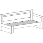 BMB Postel Tandem PLUS s pravou područkou - masivní buk Moření: vosk, Provedení: oblé, Rozměr: 90/170 x 200 cm