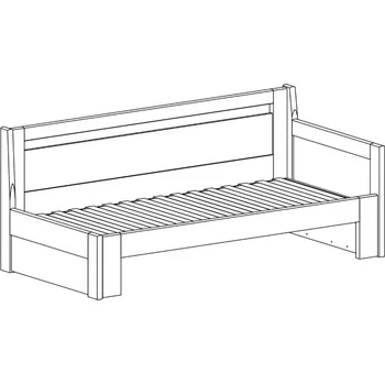 Nábytek BMB Postel Tandem PLUS s pravou područkou - masivní buk Moření: vosk, Provedení: oblé, Rozměr: 90/170 x 200 cm