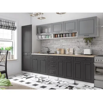 Kuchyňská linka Nábytek PEGAS s.r.o. Kuchyňská linka Brigita 300/300 popel/grafit MAT