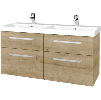 Koupelnový nábytek DŘEVOJAS koupelnová skříň Q MAX SZZ4 120 s umyvadlem Victory Barevné provedení: D06 Ořech + doprava zdarma + při platbě převodem sleva