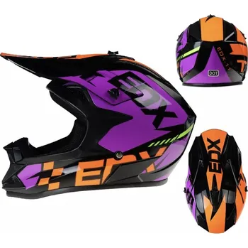 Helma na motorku Motokrosová helma EDX fialová vel. 55-61cm