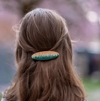 Ozdoba do vlasů art-wood.cz Dřevěná spona do vlasů - les