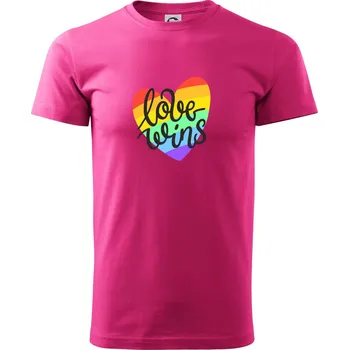 Love wins srdce - Klasické pánské triko vyšší gramáže - 3XL ( Purpurová )