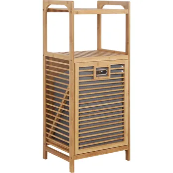 Koš na prádlo Tempo Kondela Keri New přírodní bambus/šedý