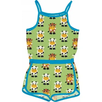 Dětský overall Dívčí overal krátký bez rukávů Kravičky Maxomorra Velikost: 98/104