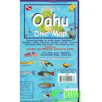 Frankos maps potápěčská mapa Oahu Dive Map voděodolná
