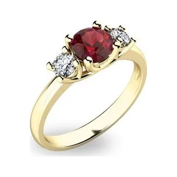 Prsten Zlatý prsten s diamantem a granátem AU 585/1000 PATTIC G1080301-53