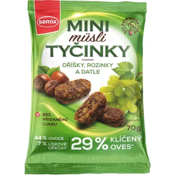 Semix Mini müsli tyčinky s oříšky bez lepku 70 g