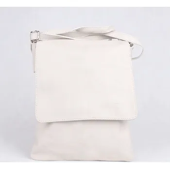 Kabelka Béžová středně velká kožená crossbody kabelka no. 88