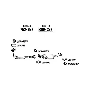 Katalyzátor katalyzátor výroba AS Bosal 99-237A