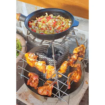 Zahradní gril HTI Nerezový multifunkční gril, REM-30617