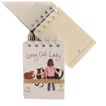 Zápisník Kroužkový notýsek s dámou a kočkami - design Alex Clark