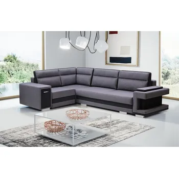 Obývací stěna FALCO Sedací souprava Andy 1 levá šedá/černá