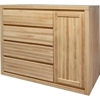 Komoda Buková masivní komoda BORA N44 kombinovaná Barevné provedení: Bezbarvý lak