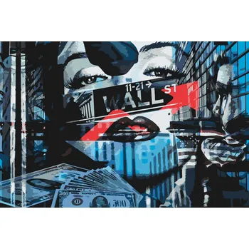 Malování podle čísel - Marilyn Monroe na Wall Street Velikost: 40x60cm, Rámování: Pouze srolované plátno
