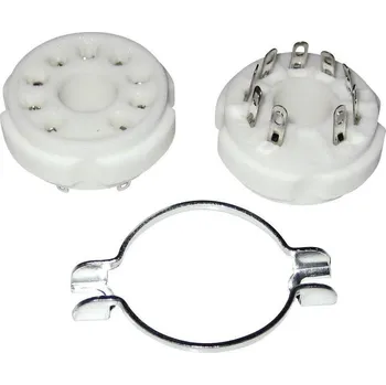 Elektronka elektronková patice 1 ks 130565 Pólů: 9 Typ patice: Magnoval Způsob montáže: šasi Materiál:keramika