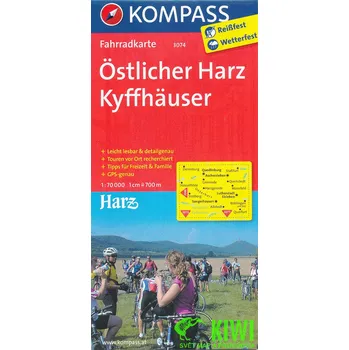 Kompass Ostlicher Harz,Kyffhauser 1:70 t. laminovaná