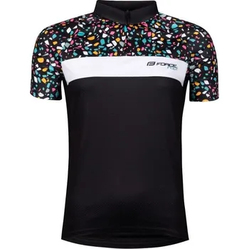cyklistický dres Force dres ROCK LADY krátký rukáv (černá)
