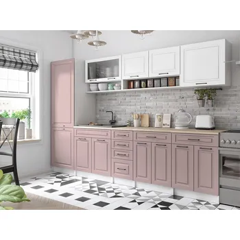 Kuchyňská linka FALCO Kuchyňská linka Brigita 300/300 bílá/růžová MAT