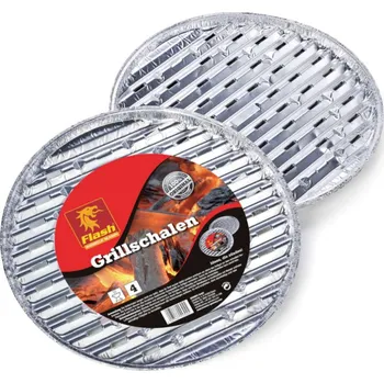 Grilovací rošt Grilovací alu tácky kulaté 4ks Flash