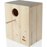 Tommi hnízdící budka Korela z přírodního dřeva pro rosely, neofémy, korely malé a středně velké papoušky 25 x 20 x 35 cm