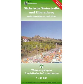 ITMB Publishing mapa Sachsische Weinstrasse und Elberadweg 1:30 t.