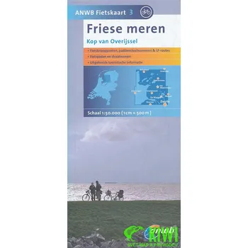 Craenen BBV distribuce cyklomapa Friese meren (Kop van Overijssel) 1:50 t. ANWB č.3