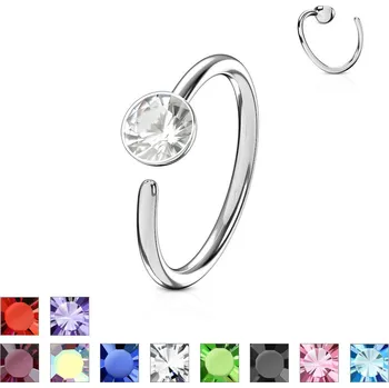 Piercing Piercingate Piercing kroužek PKR00131 - Barva/Motiv: Růžová, Kuličky: 3 mm, Průměr kroužku: 8 mm, Průměr tyčky: 0,8 mm