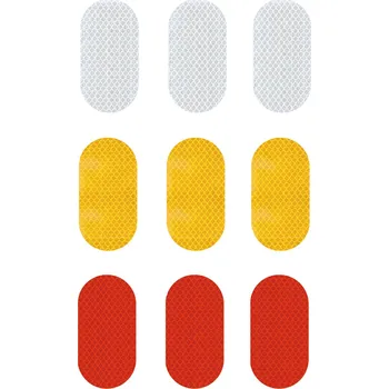 3M reflexní Diamond grade samolepky - ovály 10,7 x 5 cm - mix 9 ks