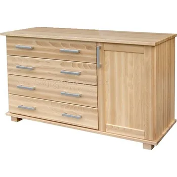 Komoda Buková komoda BORA B13 kombinovaná Barevné provedení: Šedá.