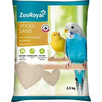 Krmivo pro ptáka ZooRoyal písek pro ptáky s mušlovou drtí a anýzovým olejem 2,5 kg
