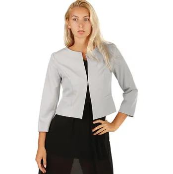 Dámské sako Glara Dámské sako s tříčtvrtečními rukávy - i pro plnoštíhlé 803460 šedá L