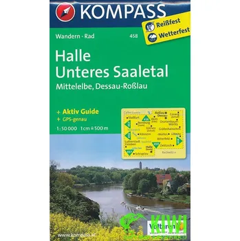 Kompass Halle,Unteres Saaletal 1:50 t. laminovaná
