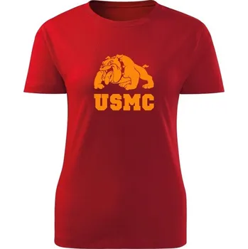 Dámské tričko Dámské tričko USMC Devil Dogs - červená