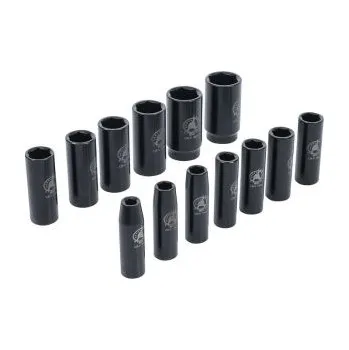 Gola hlavice sada kovaných hlavic prodloužených na rázový utahovák 1/2" Nást