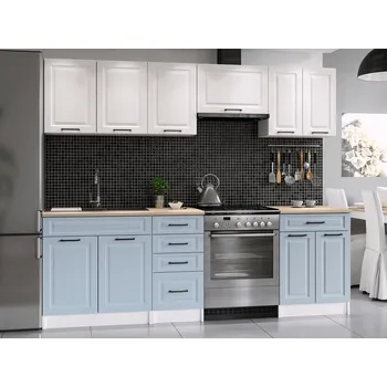 Kuchyňská linka FALCO Kuchyňská linka Ilona 240/180 bílá/sv.modrá MAT