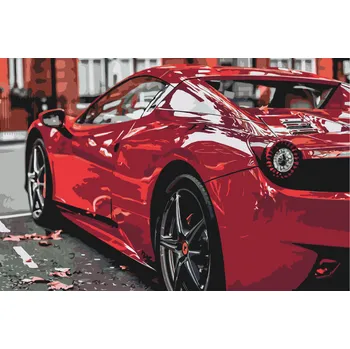 Malování podle čísel - Ferrari 4 Velikost: 40x60cm, Rámování: Pouze srolované plátno
